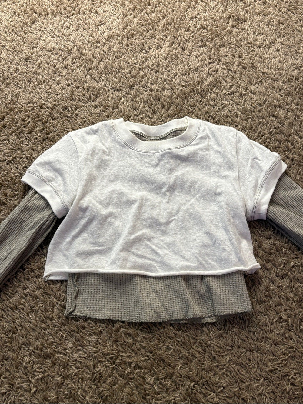 Urban Outfitters Layered BDG grey long sleeve crop top Size XS